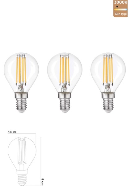 LED Ampul 6W E14 3000KGÜN Işığı Erd-44