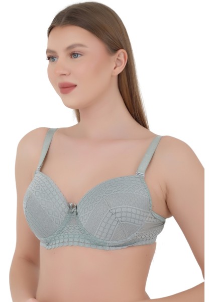 Kadın Sütyen C Cup (Büyük Beden) - Balenli Dolgusuz Dantel Detaylı fiyatları