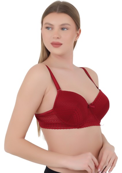 Kadın Sütyen C Cup (Büyük Beden) - Balenli Dolgusuz Dantel Detaylı fiyatları