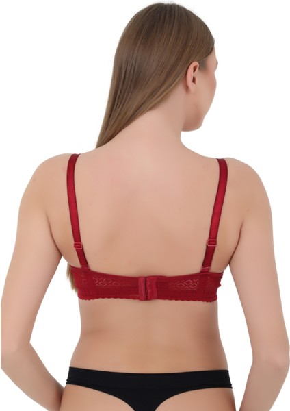 Kadın Sütyen C Cup (Büyük Beden) - Balenli Dolgusuz Dantel Detaylı fırsatları