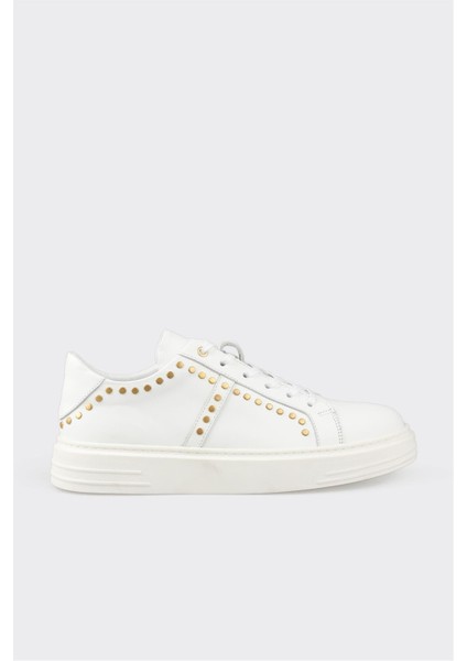 Beyaz Deri Erkek Spor Ayakkabı