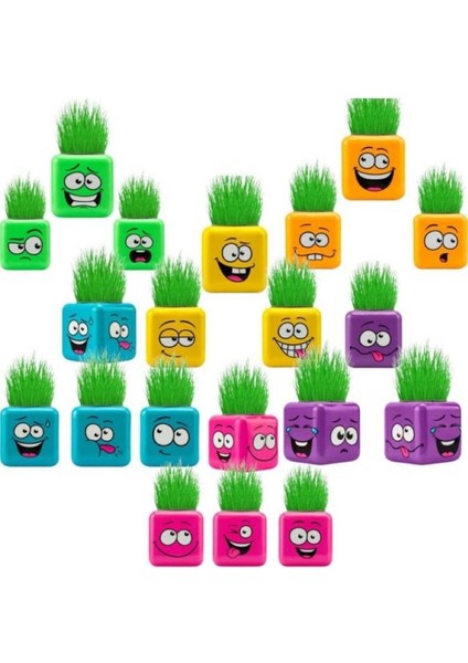 Çim Adam Kare Emoji Şekilli Çim Adam Surat 4 Adet Okul Öncesi Sonrası Etkinlik