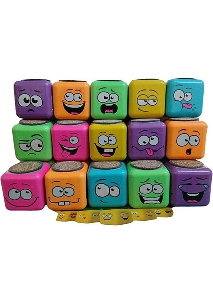 Çim Adam Kare Emoji Şekilli Çim Adam Surat 4 Adet Okul Öncesi Sonrası Etkinlik fiyatları
