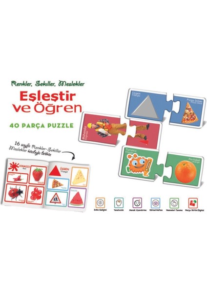 Eşleştir ve Öğren Renkler Şekiller Meslekler Süper Set fiyatları