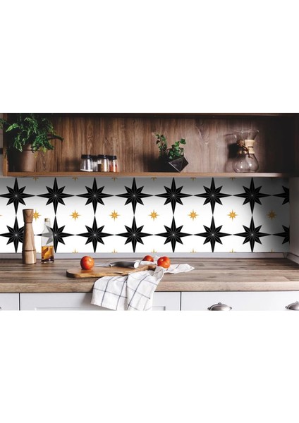 Kendinden Yapışkanlı Altın Yıldız Desenli Pvc Karo 30X30 cm (33 Adet) 3 M2