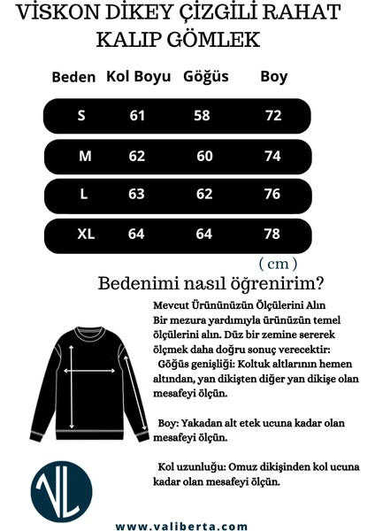 Viskon Dikey Çizgili Rahat Kalıp Erkek Gömlek - Lacivert indirimleri