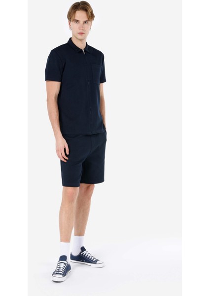 Regular Fit Polo Yaka Düz Erkek Lacivert Kısa Kol Tişört modelleri