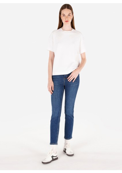 Slim Fit Kadın İndigo Jean Pantolon