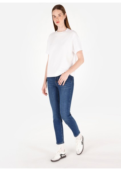 Slim Fit Kadın İndigo Jean Pantolon modelleri