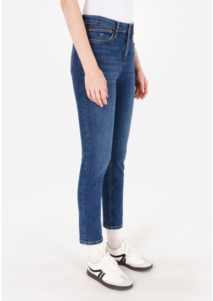 Slim Fit Kadın İndigo Jean Pantolon fırsatları