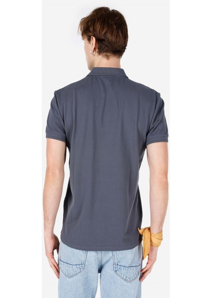 Regular Fit Polo Yaka Düz Erkek Mavi Kısa Kol Tişört fiyatları
