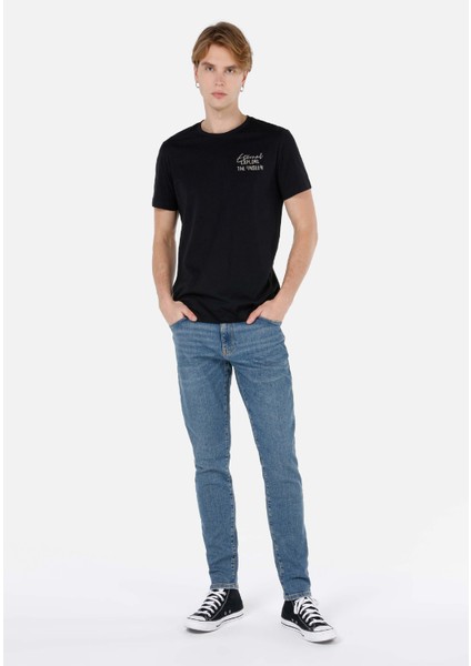 Slim Fit Erkek İndigo Jean Pantolon