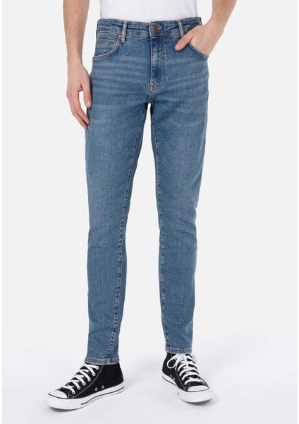 Slim Fit Erkek İndigo Jean Pantolon fırsatları