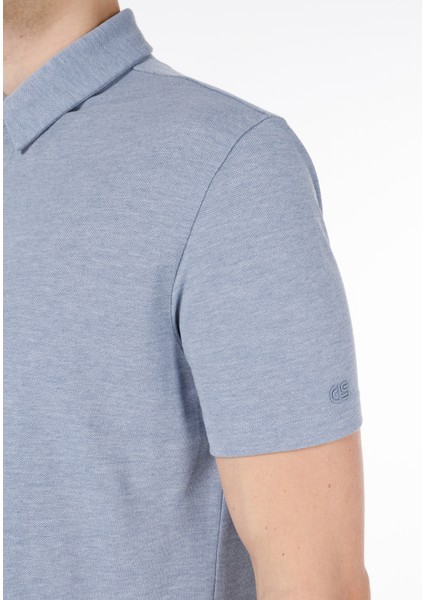Regular Fit Polo Yaka Düz Erkek Mavi Kısa Kol Tişört indirimleri