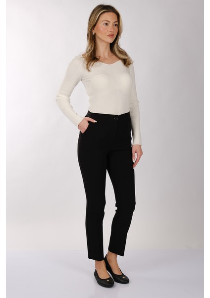 Modiva Minimalist Yüksek Bel 7/8 Dar Kesim Kadın Pantolon - Günlük & Ofis modelleri