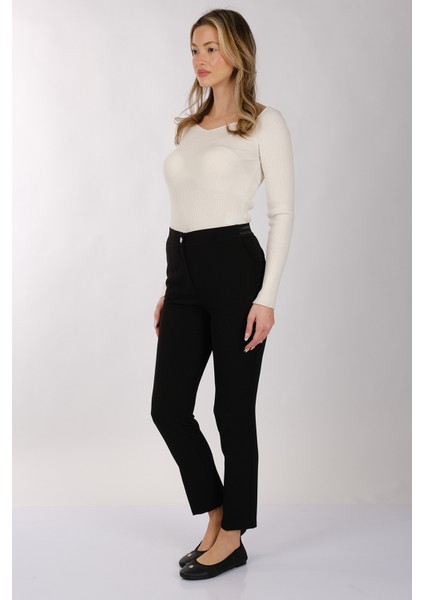 Modiva Minimalist Yüksek Bel 7/8 Dar Kesim Kadın Pantolon - Günlük & Ofis fırsatları