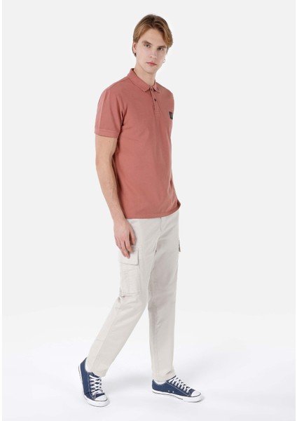 Regular Fit Polo Yaka Düz Erkek Pembe Kısa Kol Tişört modelleri
