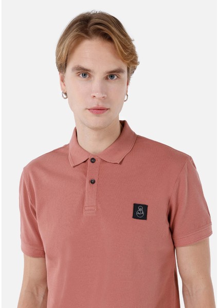 Regular Fit Polo Yaka Düz Erkek Pembe Kısa Kol Tişört fırsatları