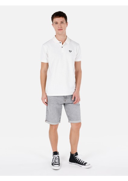 Regular Fit Polo Yaka Düz Erkek Beyaz Kısa Kol Tişört modelleri