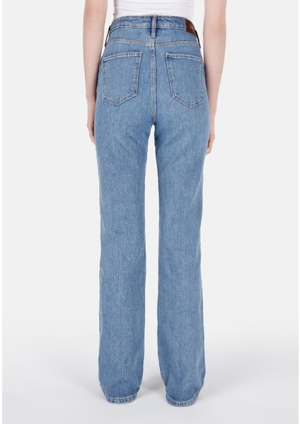 Regular Fit Orta Bel Bootcut Kadın Yeşil Jean Pantolon fiyatları