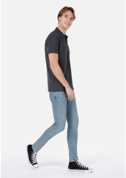 Regular Fit Polo Yaka Düz Erkek Antrasit Kısa Kol Tişört modelleri