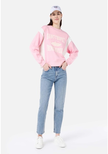 Slim Fit Orta Bel Daralan Paça Kadın İndigo Jean Pantolon