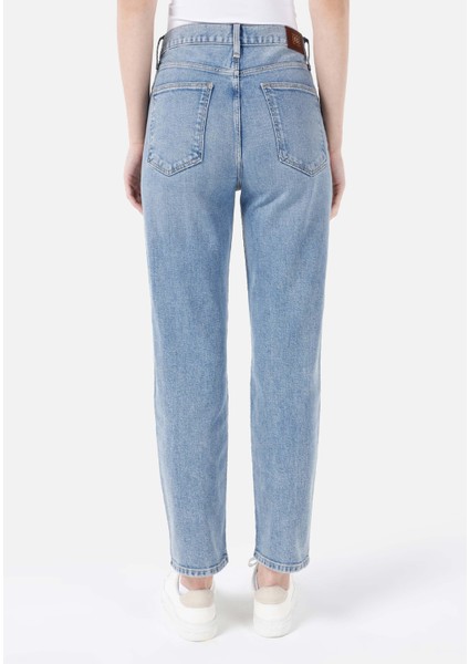 Slim Fit Orta Bel Daralan Paça Kadın İndigo Jean Pantolon fiyatları