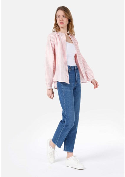 Straight Fit Kadın İndigo Jean Pantolon