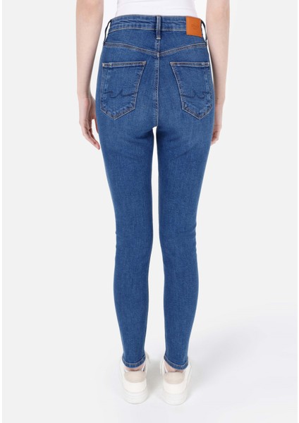 Skinny Fit Yüksel Bel Süper Dar Paça Kadın İndigo Jean Pantolon fiyatları
