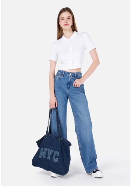 Regular Fit Kadın Lacivert Jean Pantolon