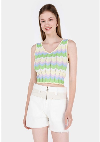 Slim Fit Kadın Çok Renkli Kazak