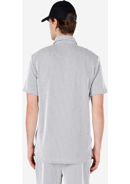Regular Fit Shirt Neck Jakarlı Erkek Gri Kısa Kol Tişört fiyatları
