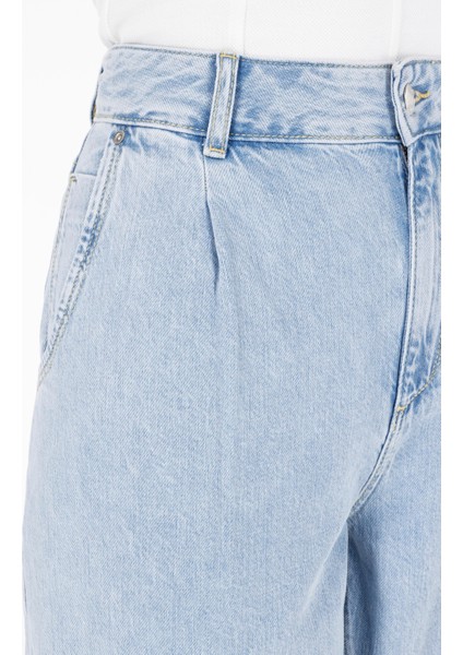 Barrel Fit Kadın İndigo Jean Pantolon indirimleri