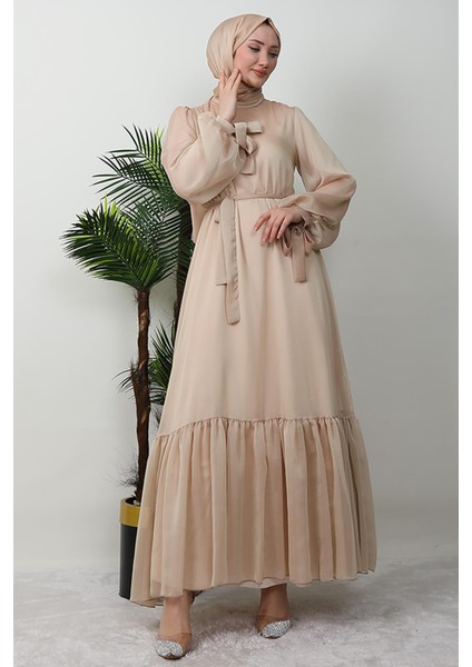 Fırfır Detay Janjan Elbise Yansımalı Gold fırsatları