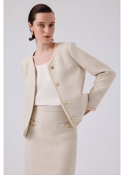 Kemik Gold Düğmeli Tüvit Kadın Ceket fiyatları