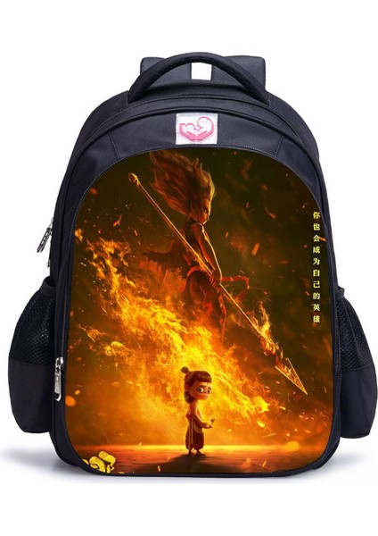 Nezha 2 Sihirli Çocuk Denizin Peşinde Anaokulu ve Ilkokul Öğrencileri Erkekler ve Kadınlar Ultra Hafif Omurga Koruma Omuz Çantası Yükünü Azaltmak (Yurt Dışından)