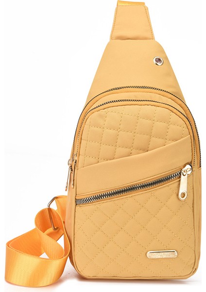 Göğüs Çantası Bayan Moda Nakış Hattı Elmas Kafes Tek Omuz Crossbody Çanta (Yurt Dışından)