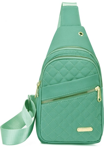 Göğüs Çantası Bayan Moda Nakış Hattı Elmas Kafes Tek Omuz Crossbody Çanta (Yurt Dışından)