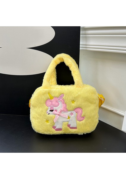 Unicorn Çocuk Peluş Omuz Çantası Küçük El Çantası Çocuk Yüz El Çantası (Yurt Dışından)