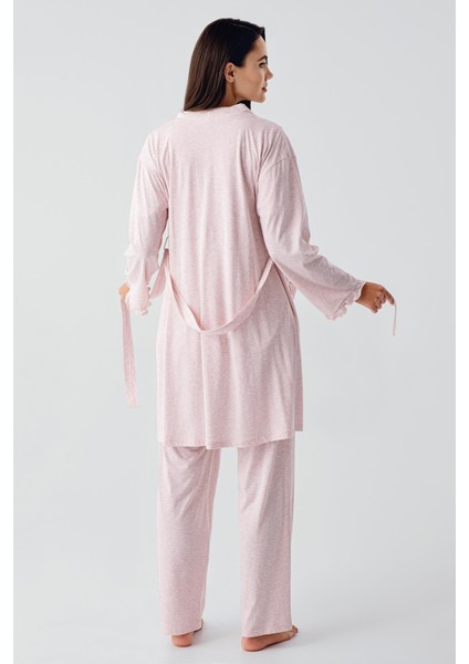 Kısa Kollu Düğmeli Pamuklu Hamile Sabahlık Pijama Takım 17300 fırsatları
