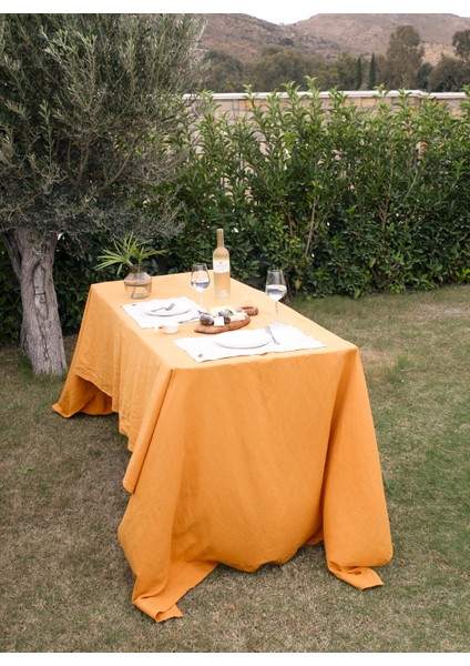 Linen Masa Örtüsü Hardal 150 x 250