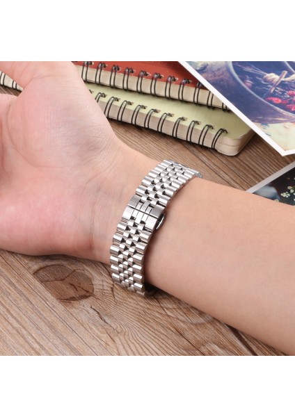 Beş Boncuklu Paslanmaz Çelik Kordonlu Saat 22MM (Yurt Dışından) fırsatları