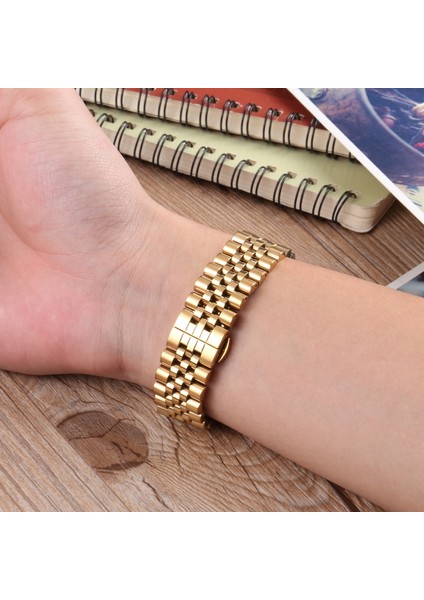 Beş Boncuklu Paslanmaz Çelik Kordonlu Saat 22MM (Yurt Dışından) indirimleri