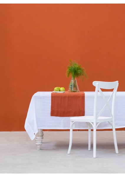 Linen Masa Örtüsü Beyaz 150 x 250