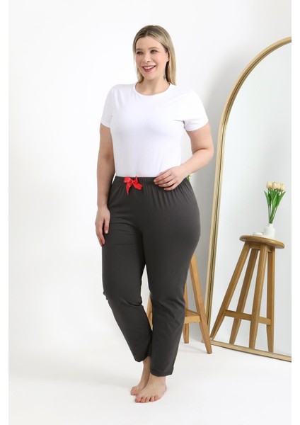 Kadın Pamuklu Büyük Beden Alt Pijama 27559 Füme fırsatları