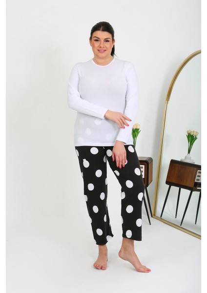 Kadın Büyük Beden Tek Alt Pijama Siyah 27553