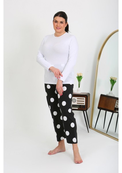 Kadın Büyük Beden Tek Alt Pijama Siyah 27553