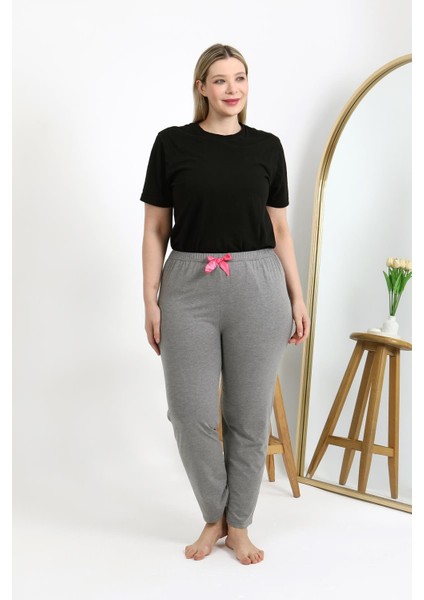 Kadın Pamuklu Büyük Beden Alt Pijama 27559 Gri