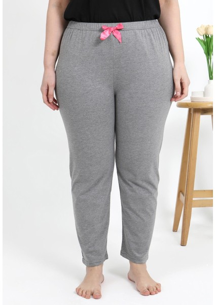 Kadın Pamuklu Büyük Beden Alt Pijama 27559 Gri indirimleri