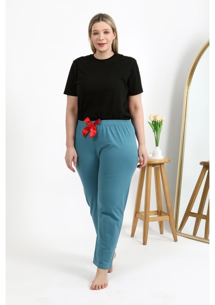 Kadın Pamuklu Büyük Beden Alt Pijama 27559 Petrol fırsatları
